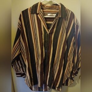Striped Button-Up Shirt